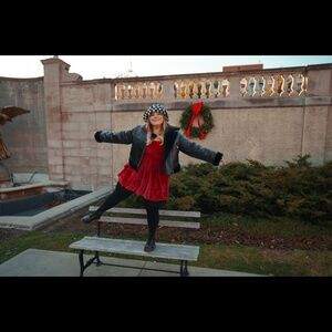Abercrombie red velvet dress